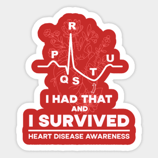 Heartbeat ECG Stroke Survivor Heart Disease Awareness Sticker